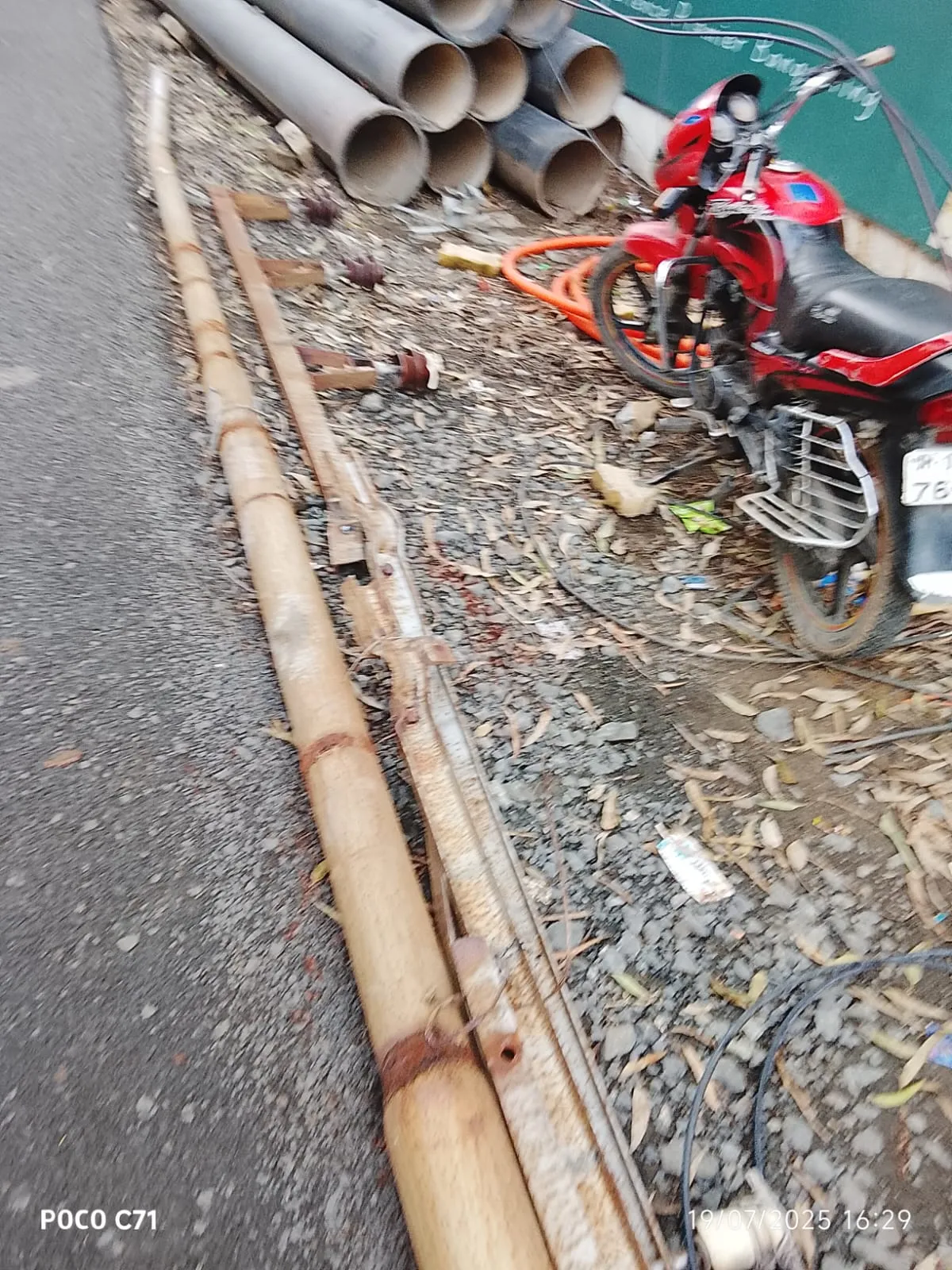 Completed cable run pulled across the site alignment